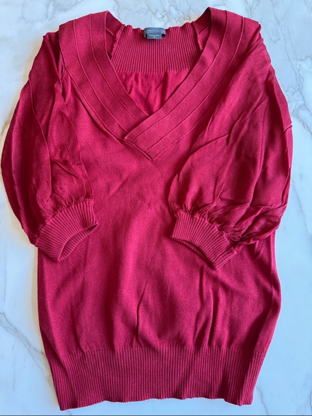 Armani Exchange V-Neck Red Sweater Pullover